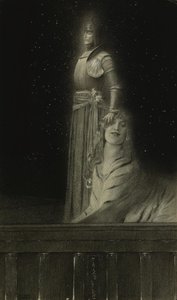 Avec Verhaeren: Un Ange With Verhaeren: An Angel, 1889. av Fernand Khnopff