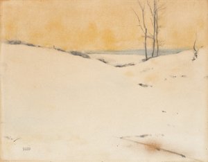I snön, c.1916 av Fernand Khnopff