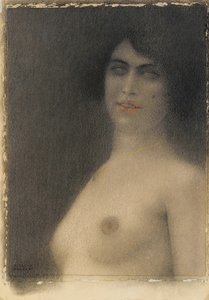 Svart hår, 1914 av Fernand Khnopff