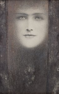 The Mask, with a Black Curtain, c.1909 (färgade kritor förhöjda med vitt på papper)