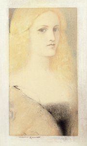 Venetian Memory (pastell & penna på duk) av Fernand Khnopff
