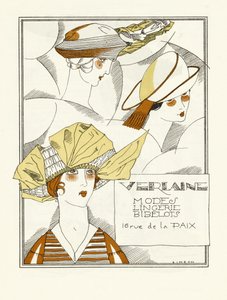 Annons för Verlaine, Modes, Underkläder, Bibelots, pub. 1914 (stenciltryck) av Fernand Siméon
