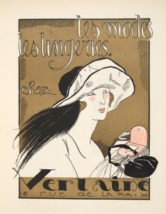 Annons för Verlaine, från Gazette de Bon Ton, pub. 1920 (stenciltryck) av Fernand Siméon