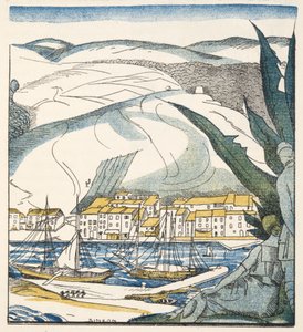 Antibes, från Gazette de Bon Ton, pub. 1920 (stenciltryck)
