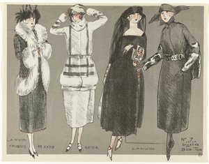 Gazette du Bon Ton, 1920 - nr 7, Croquis Pl XXXIII: Lanvin / Beer / Lanvin (titel på objekt)