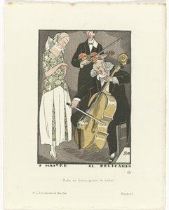 Gazette du Bon Ton, 1920 - nr 9, pl. 66: O Maitre el Relicario / Middagsklänning trimmad med band (titel på föremålet)