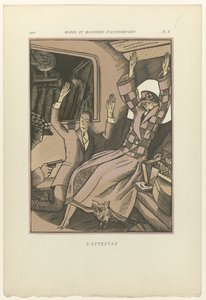 Modes and Manners of Today, 1922, Pl. 10: The Attack av Fernand Siméon