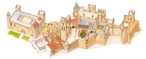 Olite slott. Navarra, Spanien