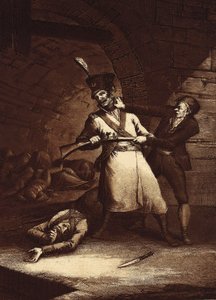 Jose de la Hera gör uppror mot en av Napoleonska arméns soldater, ca. 1812-13 (etsning)