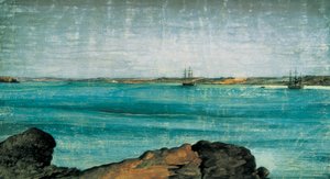 Port Önskad, detalj. Stad och fiskehamn i Patagonien, i provinsen Santa Cruz, Argentina. Teckning Fernando Brambila (1763-1832) Madrid. Marinmuseum.