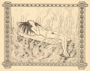 Brännoffer, tallrik 4, från portföljen "Signs of Life", pub. 1908 i Berlin av Fritz Heyder Verlag