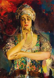 Porträtt av sångerskan Nadezhda Plevitskaya, 1924