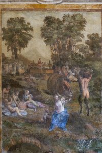 "Harvest", detalj från Camerino dei Bacchanali (färsk) av Filippino (and workshop) Lippi