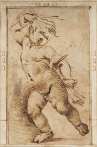 Dansande Putto som håller ett draperi av Filippino Lippi