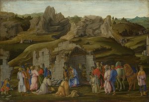 Tillbedjan av Magi. Omkring 1480 av Filippino Lippi