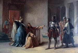 Kejsar Fredrik Barbarossa och hertig Henrik Lejonet i Chiavenna, före 1860.