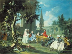 Konsert i en trädgård, ca 1750