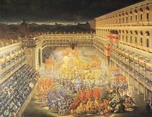 Festival till ära av drottning Christina (1626-89) av Sverige på Palazzo Barberini