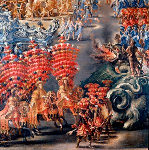 Fest på Palazzo Barberini för att hedra Christine de Suede (Christine av Sverige), den 28/02/1656 Detalj. Målning av Filippo Lauri (1623-1694) och Filippo Gagliardi (död 1659). 1600-talets Rom, Roms museum
