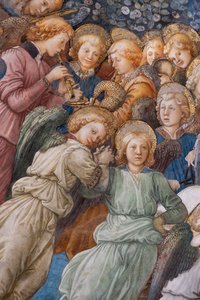 Änglar, detalj av Marias kröning av Filippo Lippi