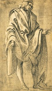 Studie av mänsklig mansfigur, blyertsteckning av Filippo Lippi (ca 1457-1504) av Filippo Lippi