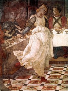 Herodes bankett, avsnitt av Johannes Döparens liv (Johannes Döparen). Detalj som representerar Salome. Fresk av Filippo Lippi (1406-1469), ca. 1452-1464 Cathedrale de Prato, Italien