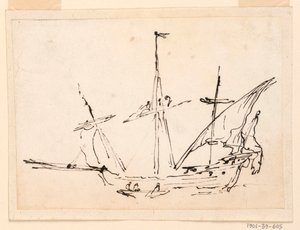 Teckning, Ett segelfartyg, 1770-1800
