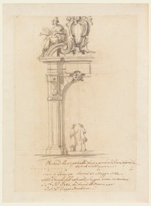 Ritning, Förslag till en port, för mottagandet av påven Pius VI som återvände från Tyskland, i Ancona, maj 1782 av Filippo Marchionni