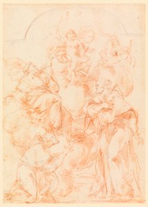 Teckning, studie till altarmålning med Jesusbarnet, 1750-1800