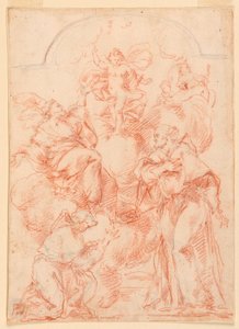 Teckning, studie till altarmålning med Jesusbarnet, 1750-1800 av Filippo Marchionni