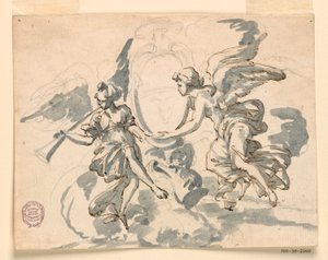 Teckning, En prelats vapensköld, ca 1750 av Filippo Marchionni