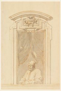 Fönsterfodral och hälften av en figur av en turk av Filippo Marchionni