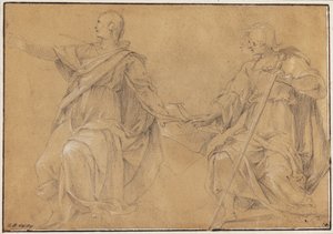 Den helige Jakob den store (?) och Johannes evangelisten av Filippo Paladini