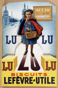 Biscuits Lefèvre-Utile (LU) baserat på originalritningen av Firmin Bouisset - coll. vinterträdgård av affischen i Bretagne.