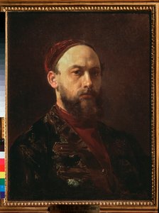 Autoporträtt (Självporträtt) - målning av Firs Sergeevich Zhuravlev (1836-1901), olja på duk, rysk konst 1800-talet - Tretyakov Gallery, Moskva av Firs Sergeevich Zhuravlev