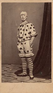 Porträtt av en clown,ca. 1863 (foto) av Fisher Brothers