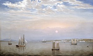Castines hamn och stad, 1851 av Fitz Henry Lane