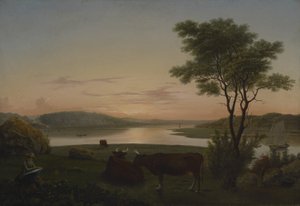 New England Inlet med självporträtt, 1848