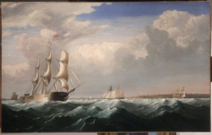 Segelfartyg utanför New England Coast, c.1855