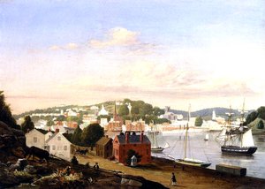 Utsikt över Norwich, Connecticut, USA, 1849