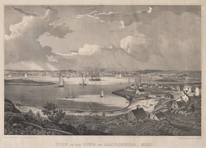 Utsikt över staden Gloucester, Mass. av Fitz Henry Lane