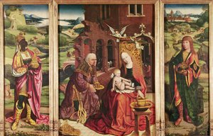 Tillbedjan av Magi av Flemish School
