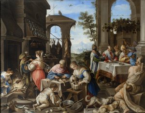Den rika Epulones bankett, 1600-25 av Flemish School