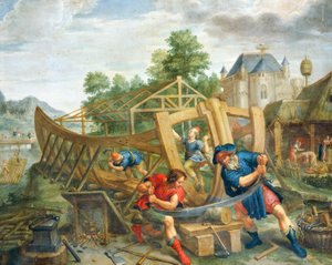 Byggande ark av Flemish School