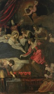 Chiara Albini Pietrazzani och hennes fem barn Eleanora, Vincenzo, Cinzia, Tullo och Anna av Flemish School