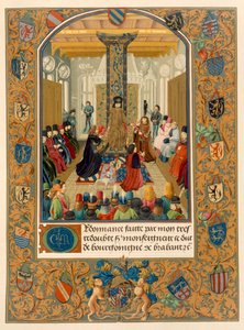 Hertig Charles le Temeraire mitt i sitt hov med riddarna av det gyllene skinnet, 1473 av Flemish School