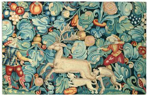 Feuilles de Choux jakttapetpanel av Flemish School