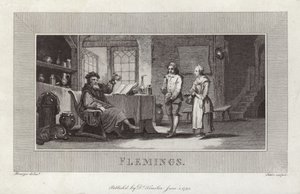 Flemings. Gravyr av tjänare och husbonde. av Flemish School