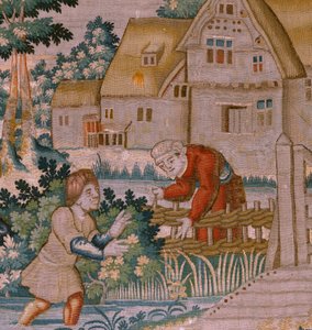 flamländsk gobeläng. Applåder. Atelier i Oudenaarde. 1600-talet. av Flemish School