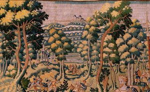 flamländsk gobeläng. Serien Story of Cyrus. No II Astyages känner igen Cyrus (Ciro reconocido por Astiages). Anonym, baserad på Michiel Coxcie. Atelier Antwerpen. Siden och ull. Omkring 1590. av Flemish School